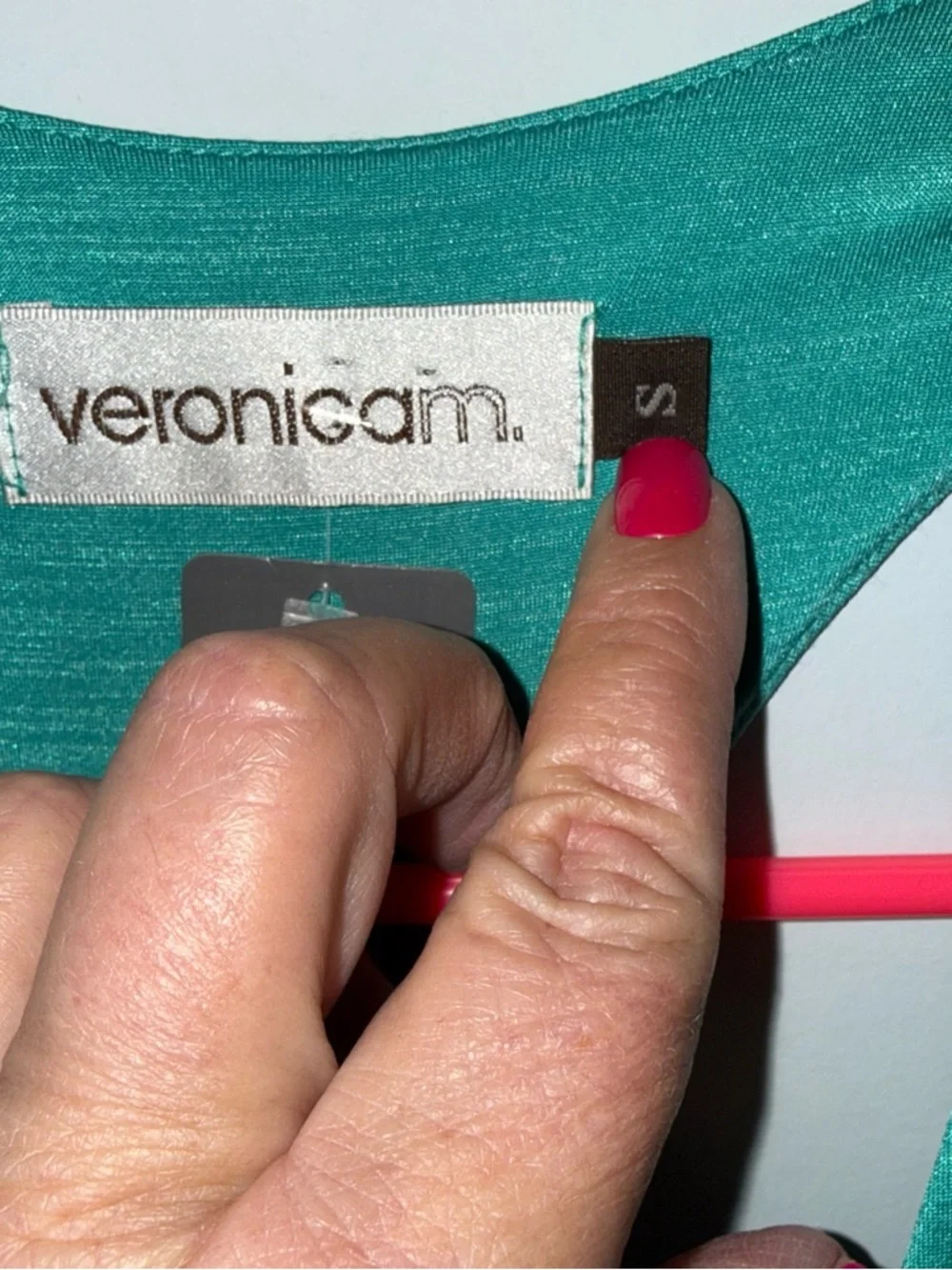 Veronica M Teal Sleeveless Dress with Racerback - Picture 3 of 9